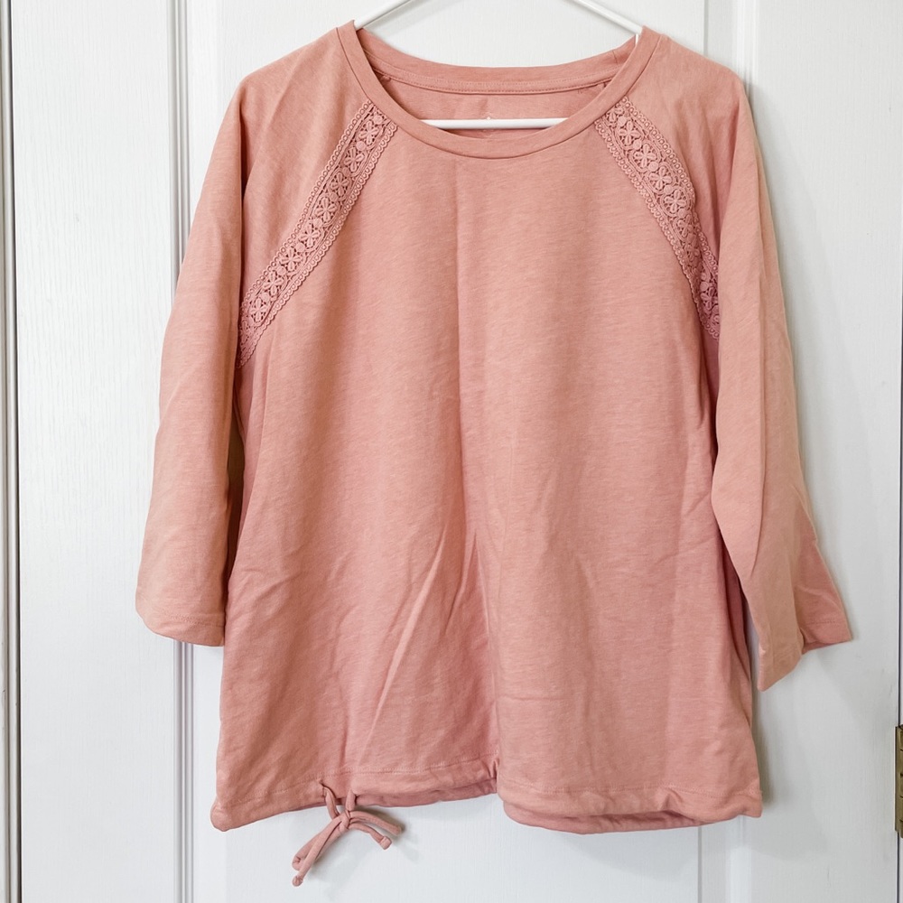St Johns Bay Active 3/4 sleeve sweater Pink XL
